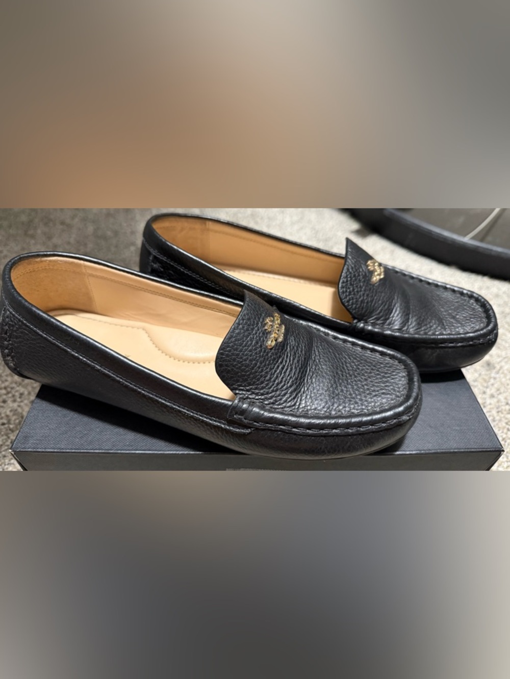 Coach Women‘s Black Leather Penny Loafers - Picture 1 of 1